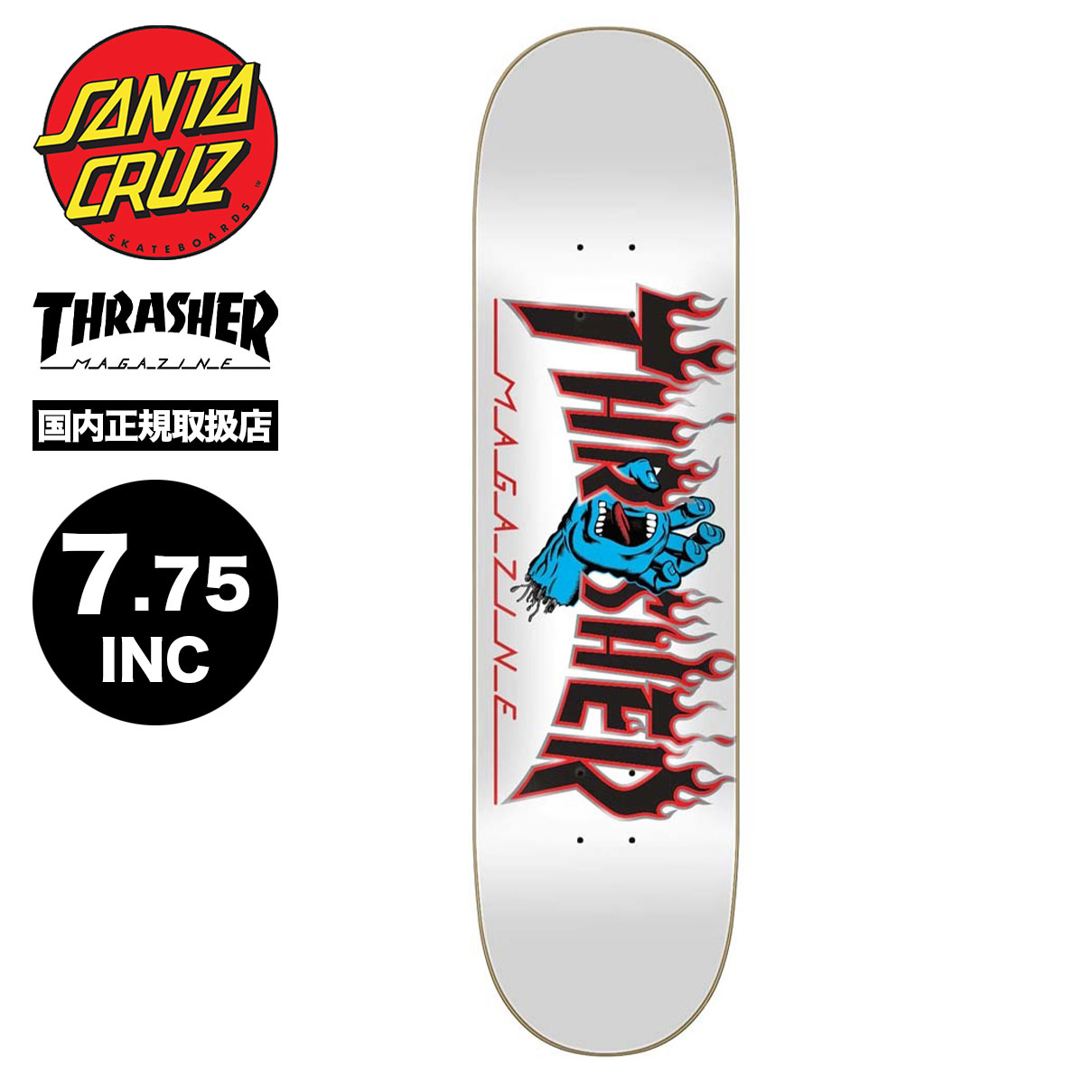 SANTA CRUZ SKATEBOARD サンタクルーズ スケートボード スケボー デッキ 7.75inc 定番 スケートデッキ スラッシャー 人気  | THRASHER デッキ・パーツ SCREMING FL【11117080-148720】