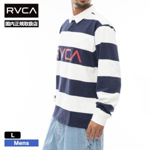 【SALE】 RVCA ルーカ ロンT ポロシャツ メンズ ボーダー 長袖 トップス 襟 ロゴ ネイ...