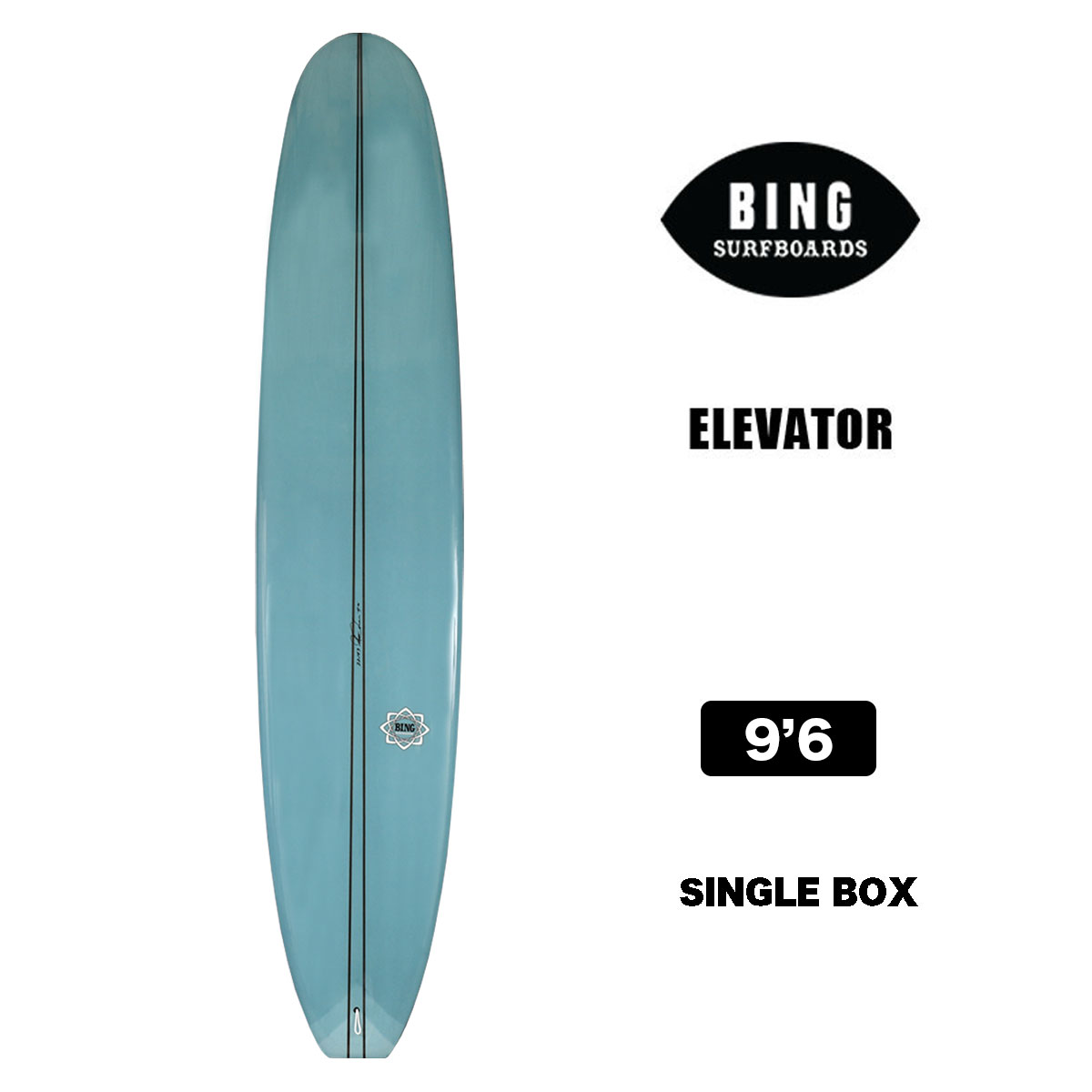 サーフボード ビングサーフボード BING SURFBOARDS ELEVATOR 9'6 BLUE エレベーター 9.6 ロングボード  シングルフィン サーフィン ライト ブルー 【22193】