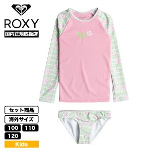 ROXY ロキシー キッズ ラッシュガード セット 子供 水着 タンキニ ピンク 花柄 100cm ...