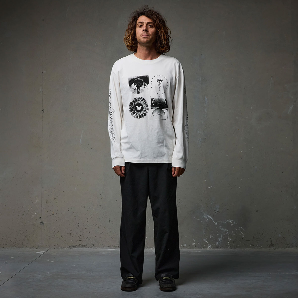 フォーマー メンズ 半袖Tシャツ バックプリント ブラック M L 