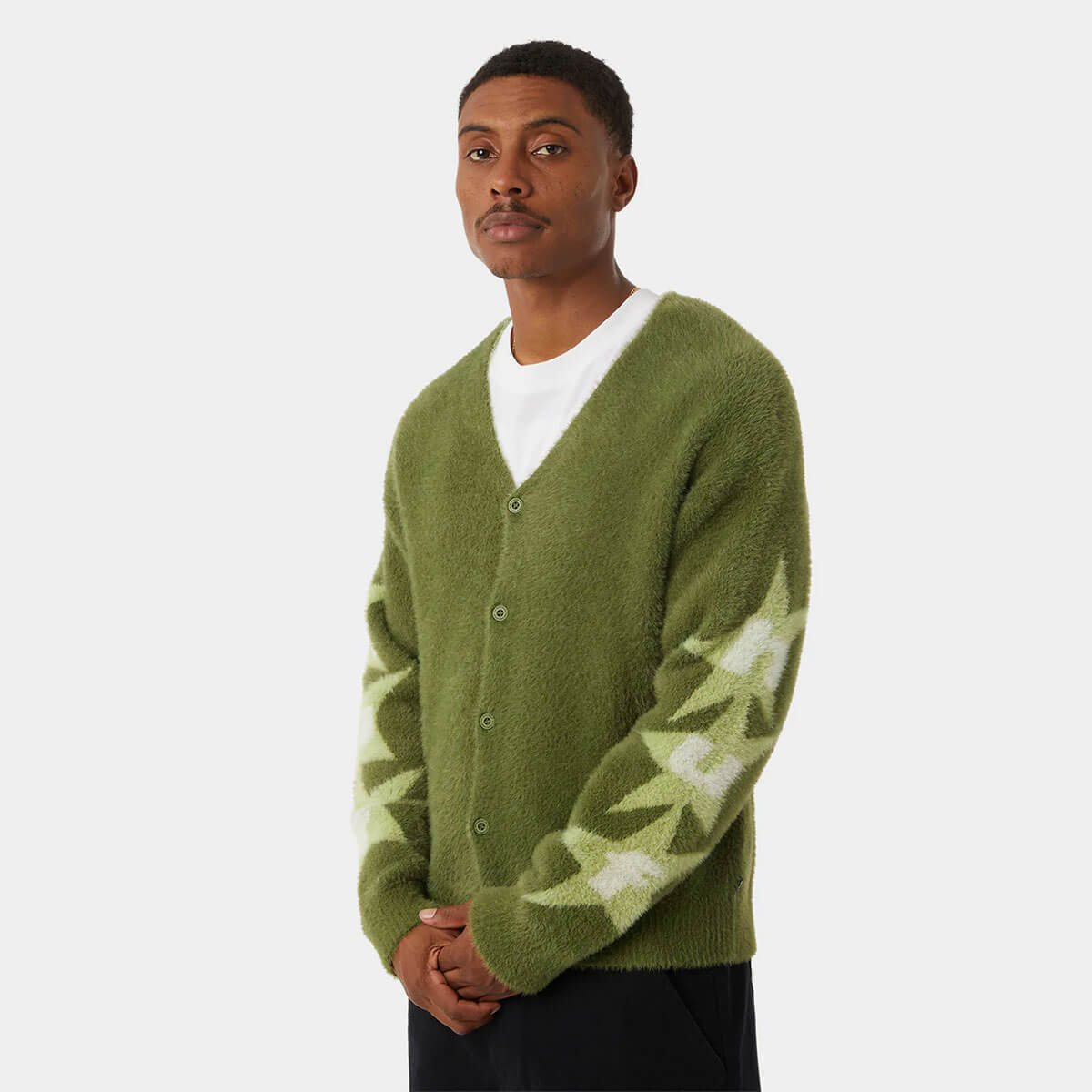 HUF ハフ ジャケット シャギー カーディガン ニット メンズ