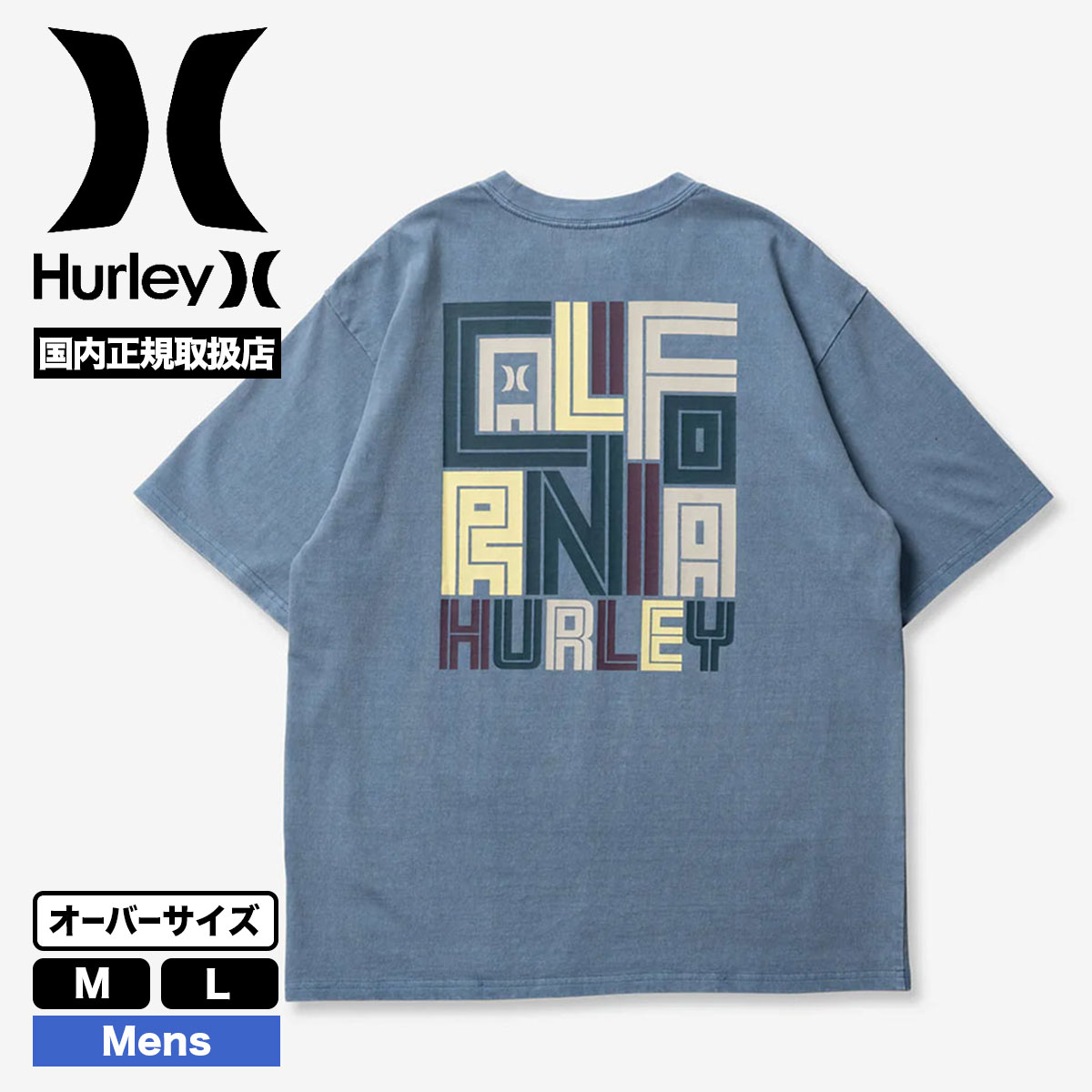 HURLEY ハーレー メンズ 半袖Tシャツ トップス ロゴ バックプリント オーバーサイズ 大きめ...