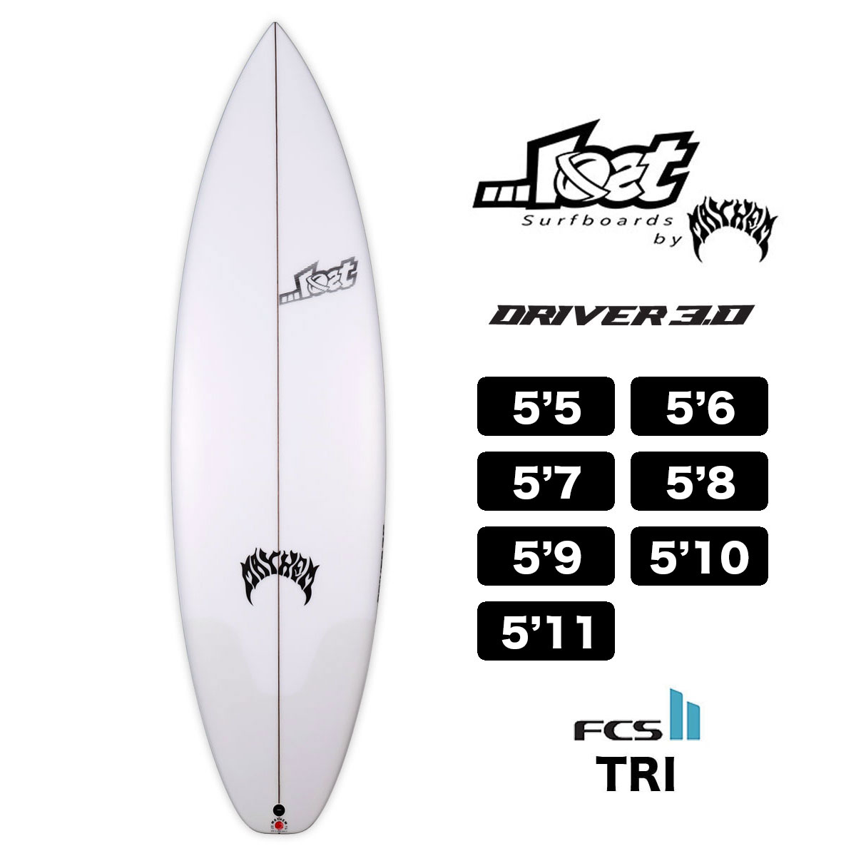 ロストサーフボード メイヘム ドライバー 3.0 サーフボード FCS2 LOSTSURFBOARDS DRIVER 5'5 5'6 5'7 5'8  5'9 5'10 5'11 TRI ショートボード スカッシュテール