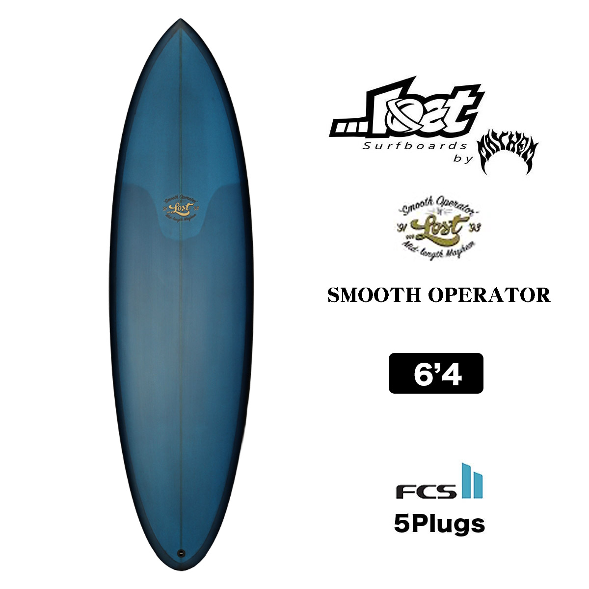【極美品】LOST6’4″『SMOOTH OPERATOR』フィン付き LOST ロスト サーフボード ファンボード メイヘム スムース