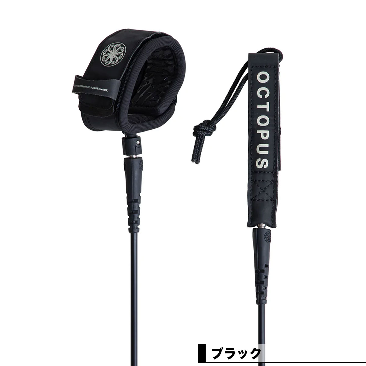 オクトパス サーフボード リーシュコード 足首用 6ft 6mm ブラック