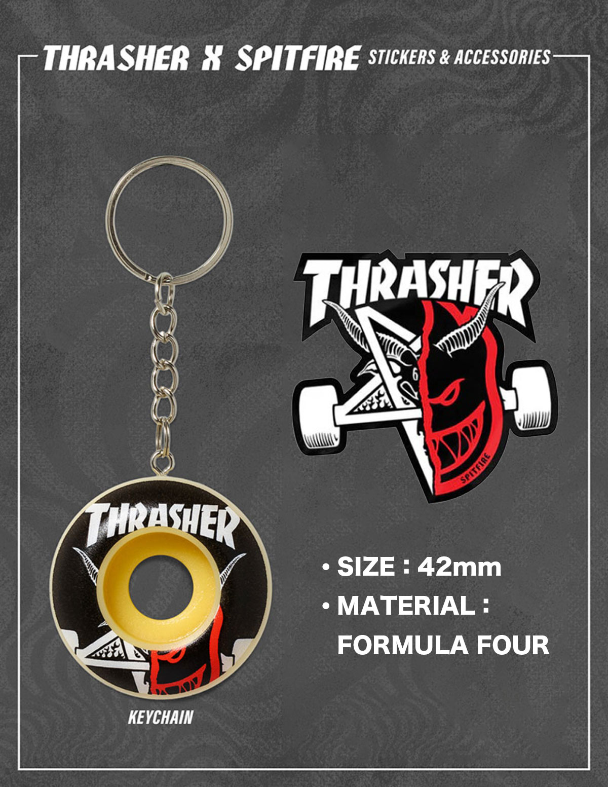スピットファイア スラッシャー コラボ ウィール キーホルダー