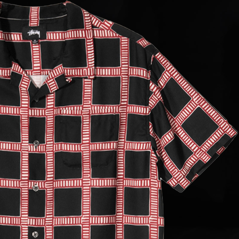 STUSSY ステューシー シャツ メンズ 半袖 HAND DRAWN PLAID