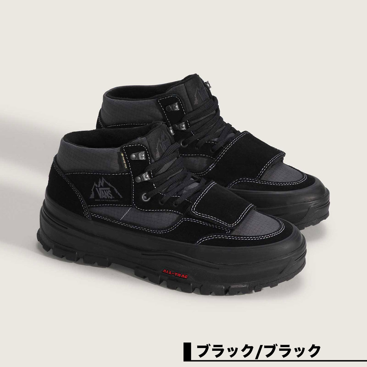 新品未使用27.0cm VANS 本革スニーカーブーツ モカシンMIDカット黒 VANS（ヴァンズ） バンズ スニーカー メンズ ミッドカット 防水 保温