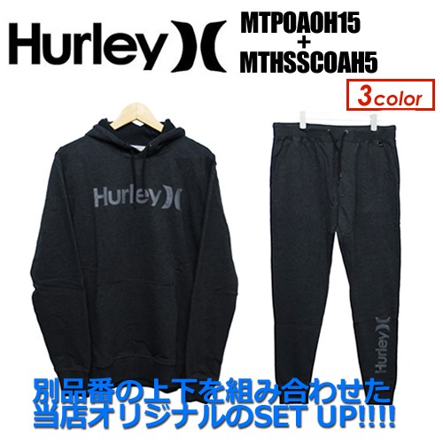 Hurley スウェットセットアップ グレー フーディー＆パンツ Lサイズ sf3-3391-019-316-1.jpg