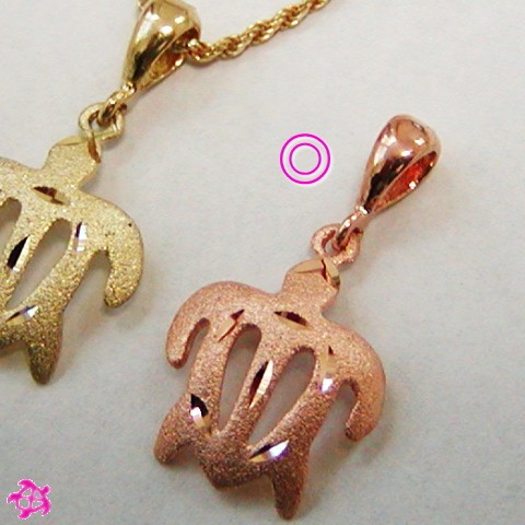 ハワイアンジュエリー ペンダント 14K 14金 ゴールド イエローゴールド ピンクゴールド 海がめ Honu ホヌ 幸運 お守り ハワジュ