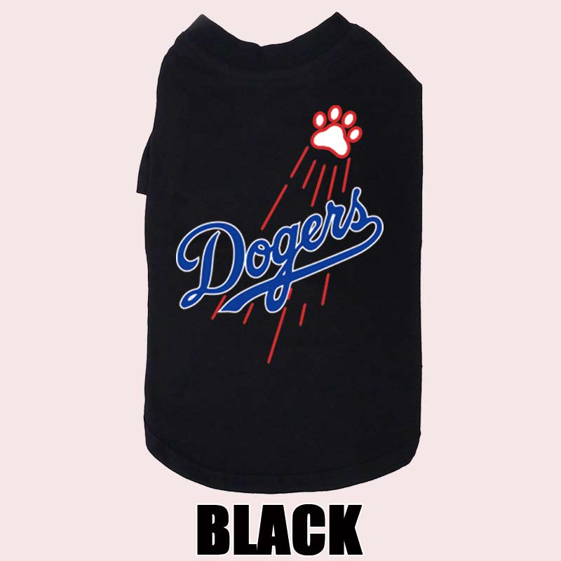 犬用Tシャツ 野球チーム風 犬用TEE DOGERS メジャーリーグ風チームロゴ 犬服 超小型犬〜中型犬 S〜XL 6色展開 メール便送料無料 【返品、交換、キャンセル不可】｜surfingworld｜02