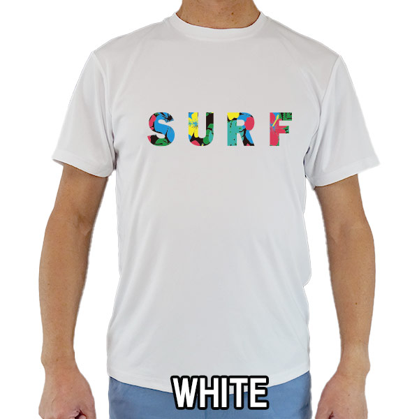 男女兼用 Ｔシャツタイプ半袖ラッシュガード サーフＴシャツ UPF50+ 【SURF】ハイビスカス柄...