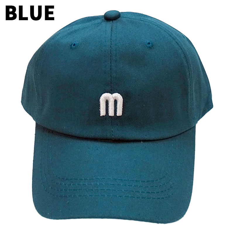 CAP/キャップ 男女兼用 「m」刺繍 ワンポイント 帽子 選べる6カラー