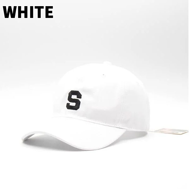 CAP/キャップ 男女兼用 「S」刺繍 ワンポイント 帽子 選べる3