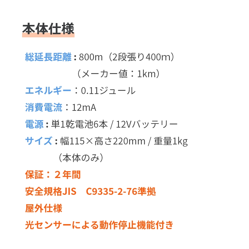 2年間保証付! [電気柵本体のみ] ガラガー番兵B12x | : 6187 : ねっとサージミヤワキ ヤフー店 - 通販 - Yahoo!ショッピング