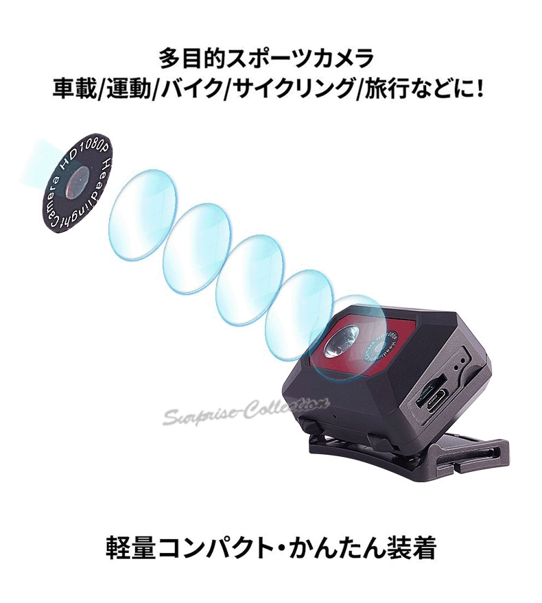 アクションカメラ スポーツDVカメラ 防犯監視カメラ ウェアラブル