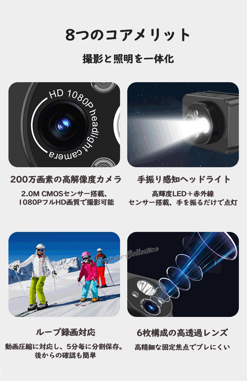 生活家電 録画・撮影機能付LEDライト TF3009HD「8486