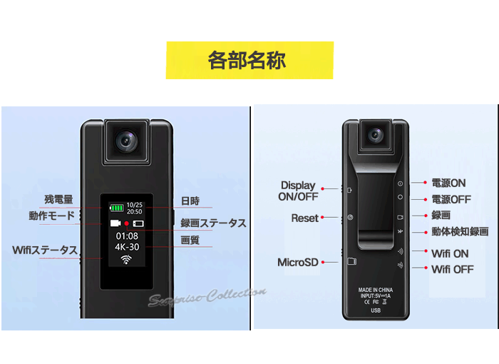 【15%off】小型ドライブレコーダー 360度カメラ　Wifi搭載　64GB 楽天市場】ドライブレコーダー 360度 車内カメラ 配線不要/前後2