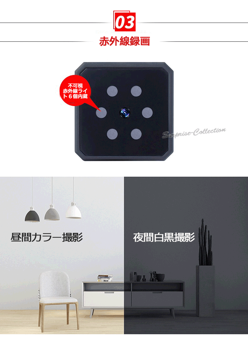 防犯カメラ スポーツカメラ 小型カメラ 小型 microSD カード録画 監視