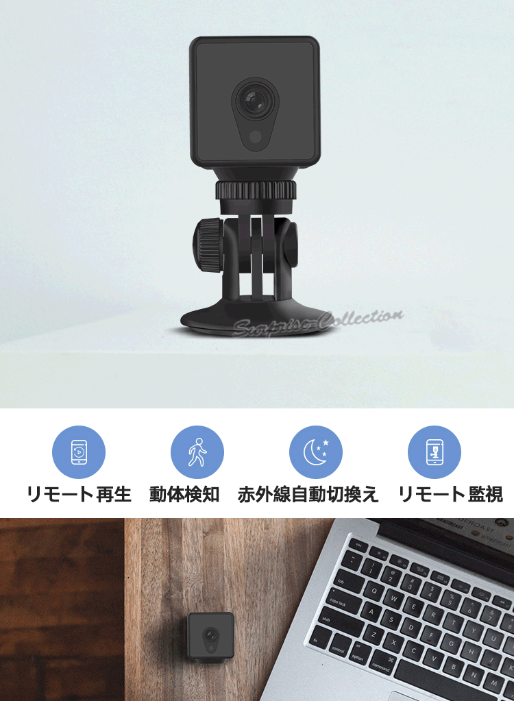 防犯カメラ ワイヤレス 監視カメラ 小型 長時間録画 AP機能 wifi 動体検知 SDカード録画 電池録画 200万画素 120°広角 : s1t  : サプライズストア - 通販 - Yahoo!ショッピング