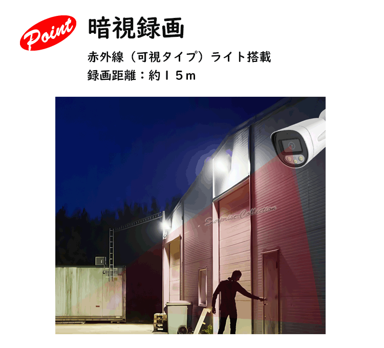 防犯カメラ 8GBMicroSDカード付き 監視カメラ 防滴 SDカード録画