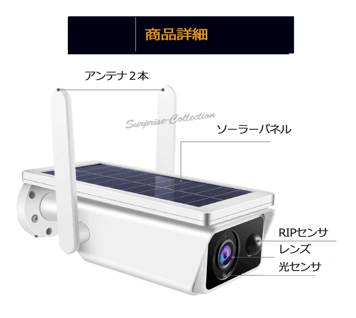 防犯カメラ 屋外 ソーラー ワイヤレス WiFi トレイル SDカード録画 人