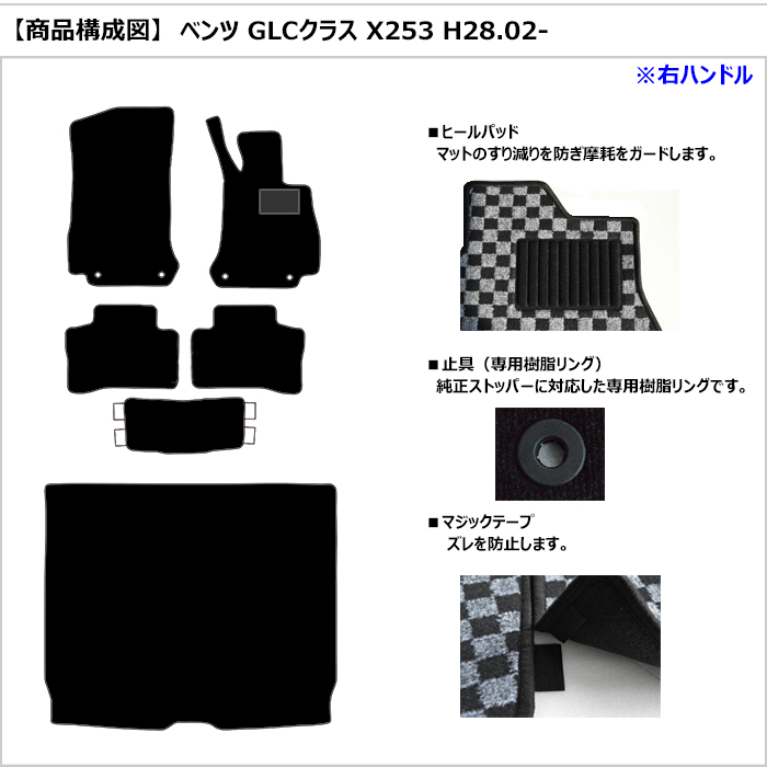 レザーマット ベンツ　GLC　X253　フロアマット + トランクマット (ラゲッジマット)｜surprise-parts｜02
