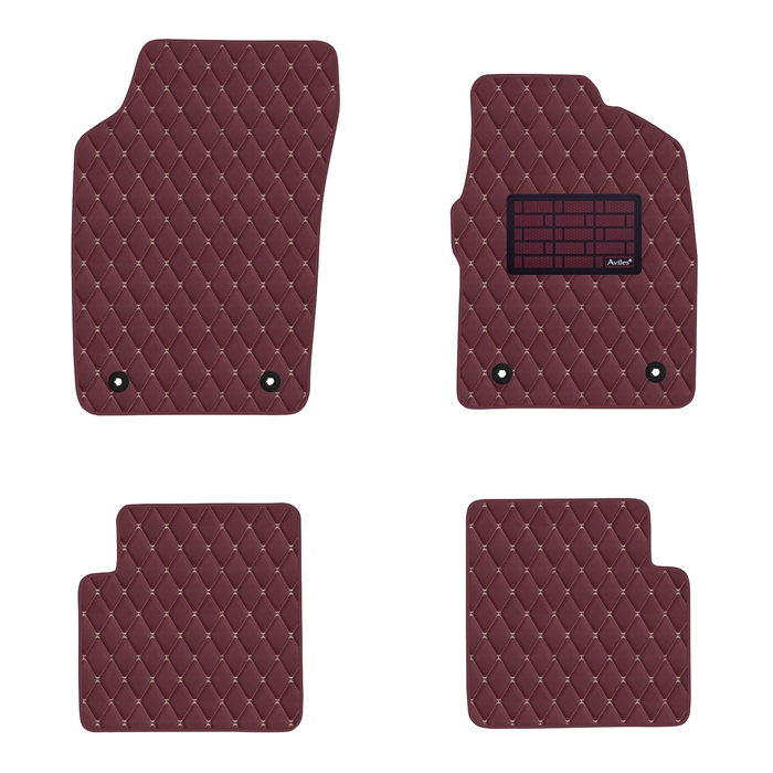 FIAT 500用 ３Ｄフロアマット レッド レザー調 レアアイテム Aviles（アヴィレス） レザーマット フロアマット フィアット 500/C/S