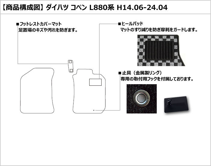 ダイハツ コペン L880K フロアマット : ta000021498 : アヴィレス 