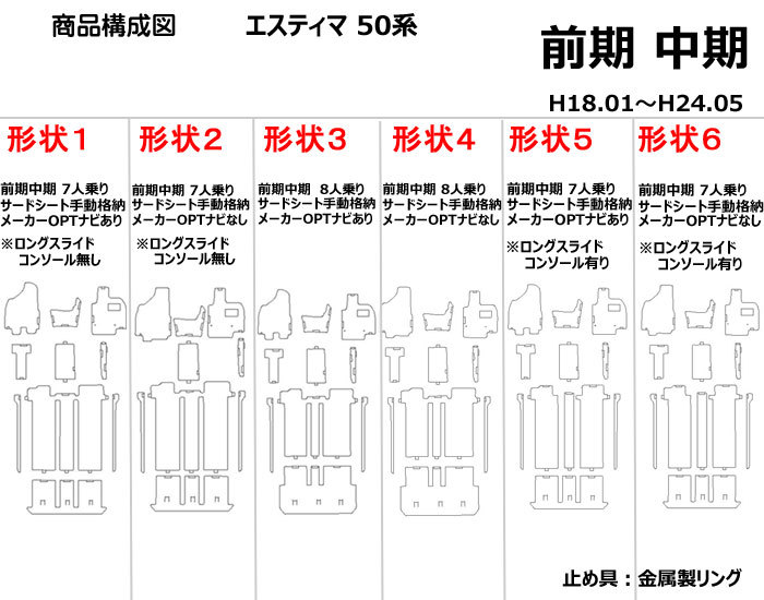 24・25日限定P10倍」トヨタ エスティマ 50系 フロアマット サード