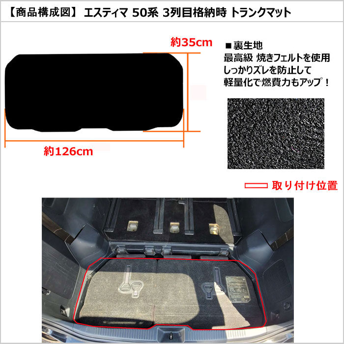 Aviles（アヴィレス） エスティマ 50系 ラゲッジマット フロアマット