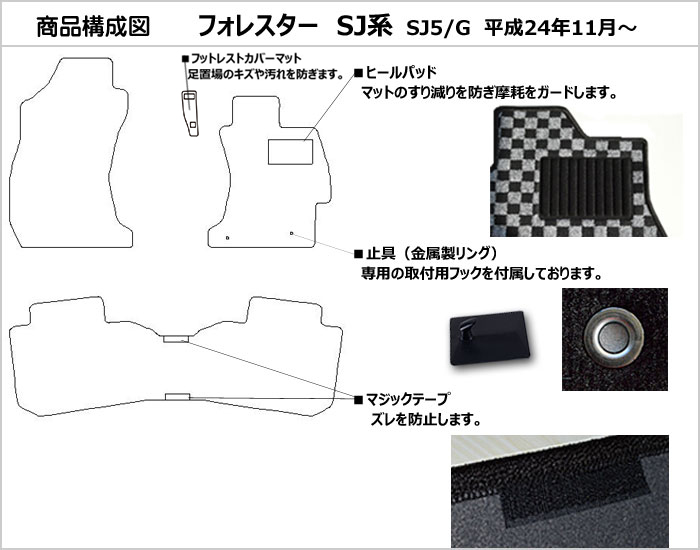 厚さ20mm 高級マット スバル フォレスター SJ系 フロアマット 「最高級