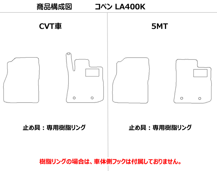 厚さ20mm 高級マット コペン COPEN (型式:LA400K)フロアマット 自社