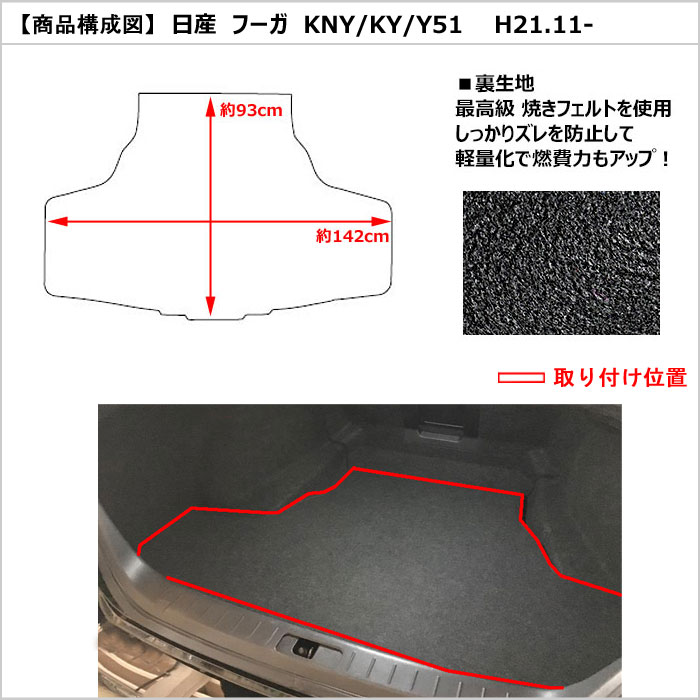 Aviles（アヴィレス） フーガ Y51系 ラゲッジマット フロアマット