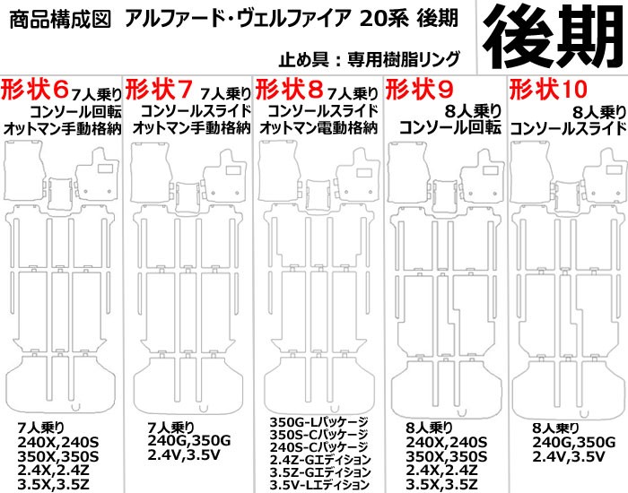 レザーマット フロアマット トヨタ アルファード・ヴェルファイア 20系