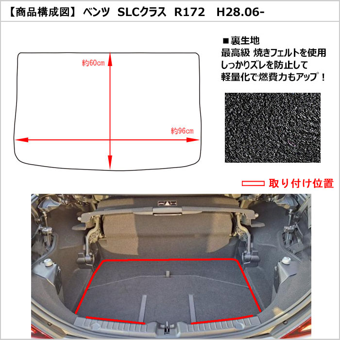 Aviles（アヴィレス） SLC R172 ラゲッジマット フロアマット トランク