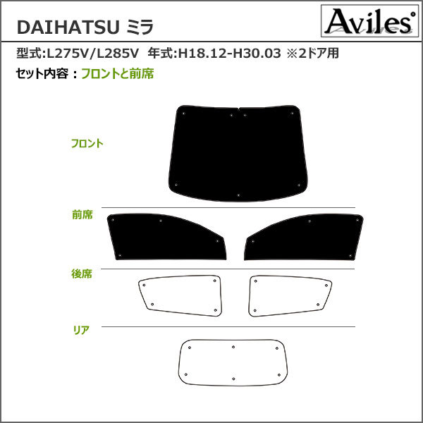 Aviles（アヴィレス） フロント3枚 ダイハツ ミラ L275V L285V 