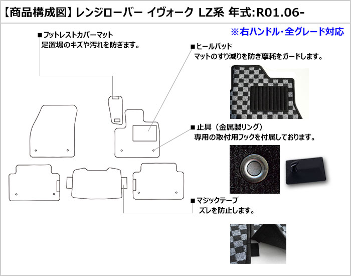 Aviles（アヴィレス） レンジローバー イヴォーク LZ系 フロアマット 