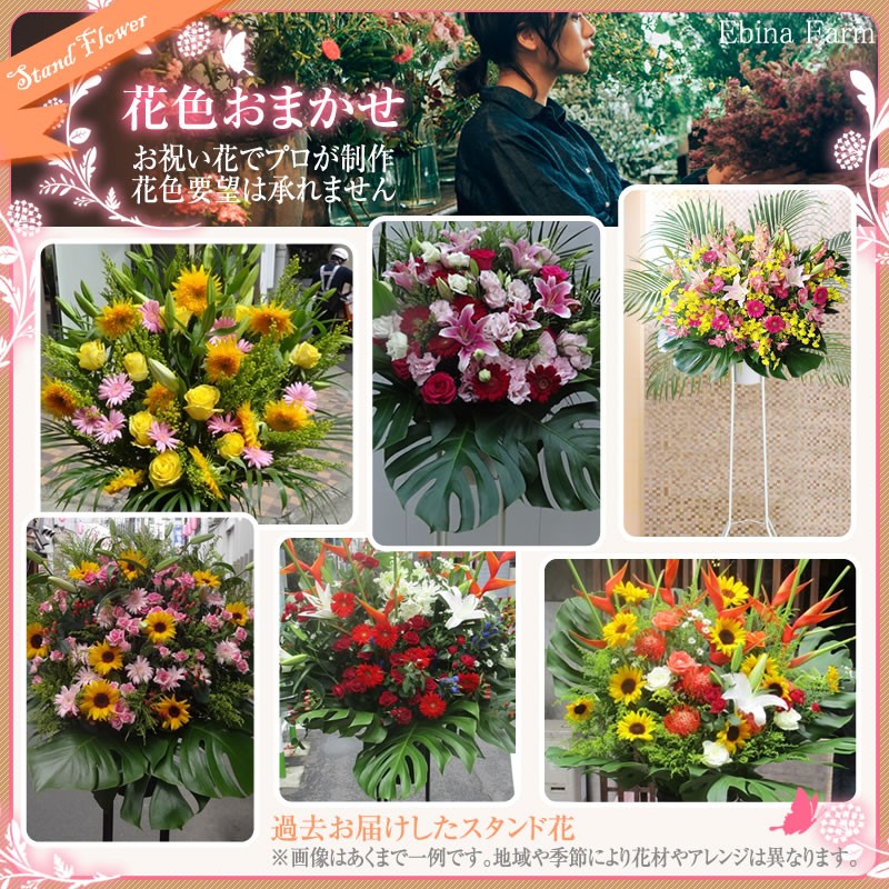 スタンド花 1段 花色おまかせ 10 000円 税別 180cm位 設置 回収無料 東京都 神奈川県 大阪府 札幌市 名古屋市 福岡市 お祝い 開店 開業 開院 花 Stde St Ws2 スタンド花専門 海老名洋蘭園 通販 Yahoo ショッピング