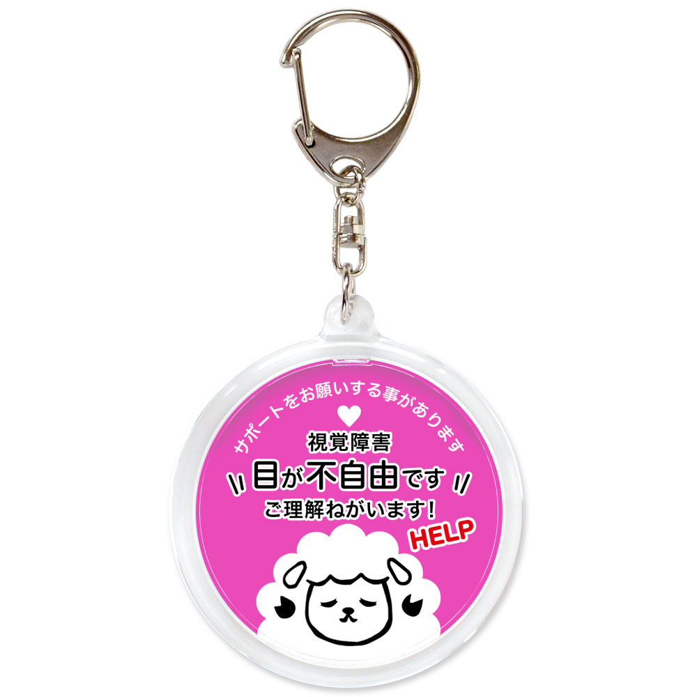 ヘルプ,キーホルダー,目が不自由です,全盲,弱視,視力障害,視野障害,ヘルプマーク,目が見えない,目に見えない,障害