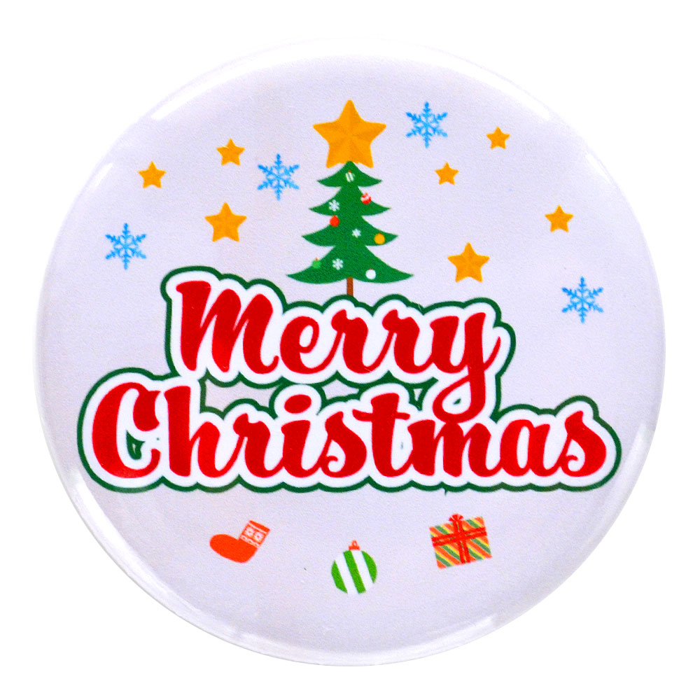 クリスマス 缶バッジ 丸型 直径37ミリ バッジ バッチ プレゼント x'mas