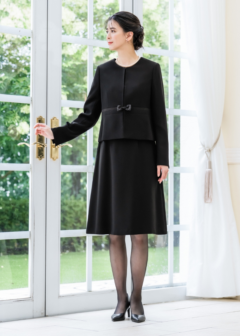 ELENA（エレナ） 喪服 レディース ロング 洗える スーツ 2点セット 冠