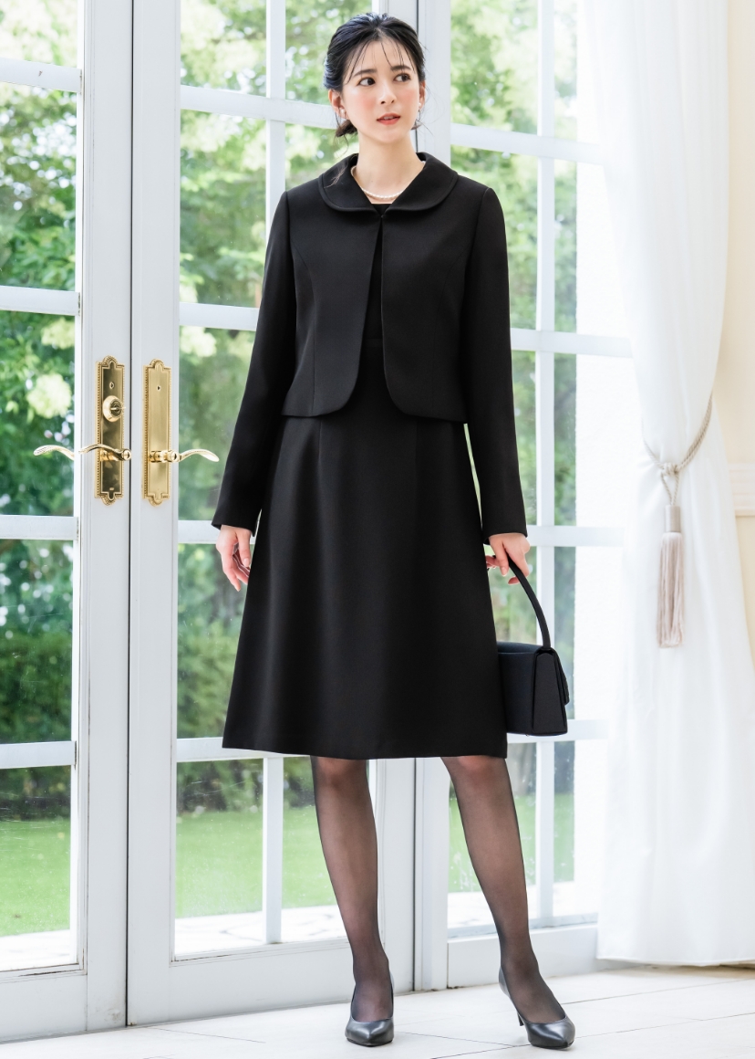 ELENA（エレナ） 喪服 レディース ロング 洗える スーツ 2点セット 冠