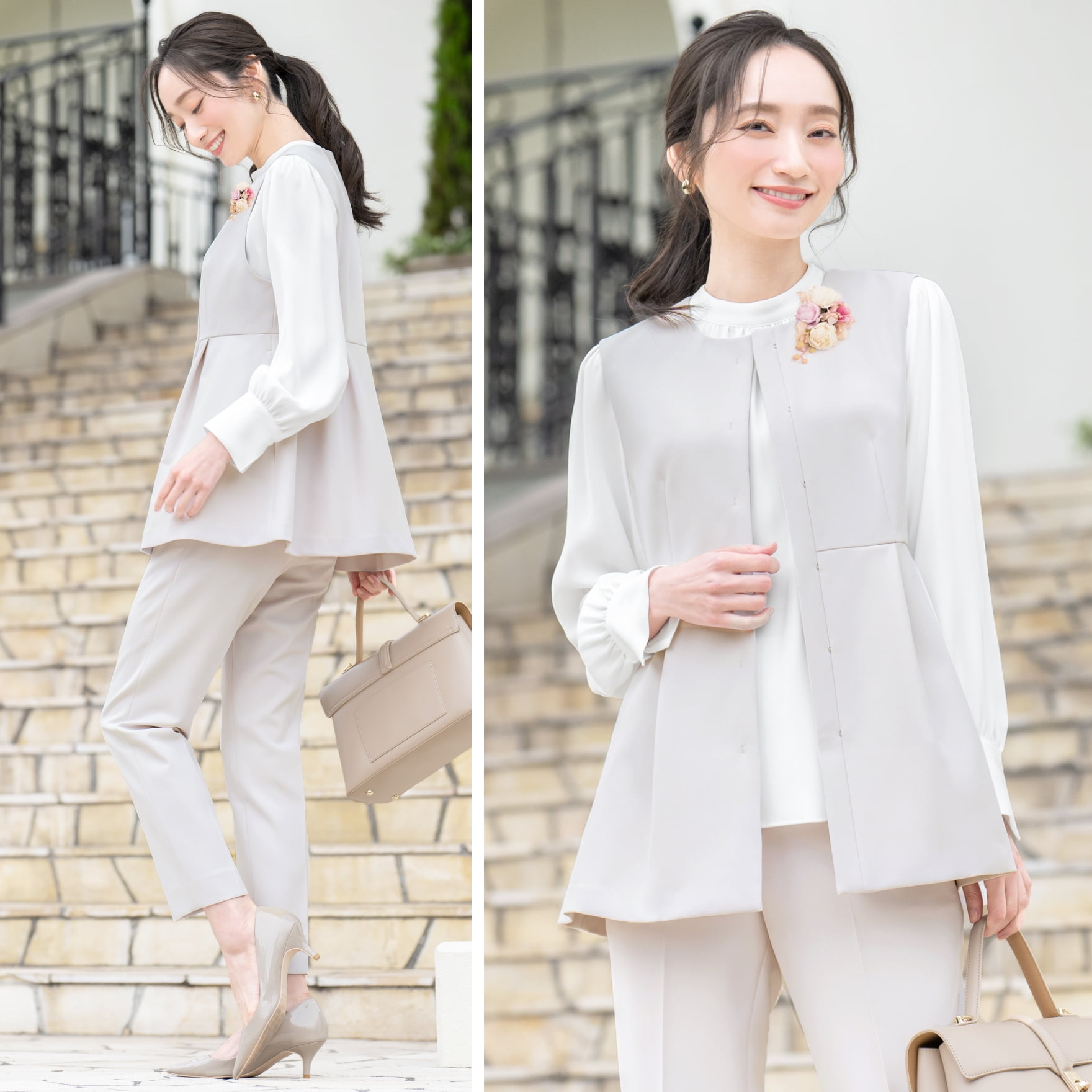 スーツ レディース セットアップ パンツ セレモニー 入学式 卒業式