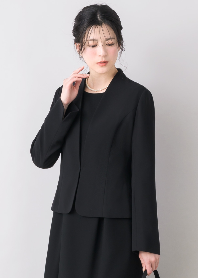 ジャケット 喪服 レディース フォーマル 洗える 半裏 軽量 夏用にも