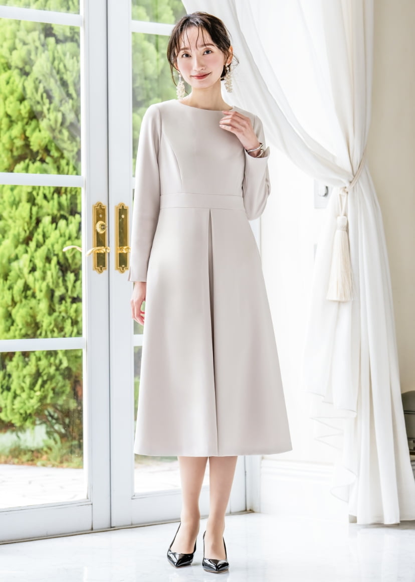 ワンピース レディース 夏 クールビズ ロング ストレッチ 洗える 通勤 ビジネス オフィスカジュアル 喪服 セレモニー オールシーズン 試着チケット対象の画像