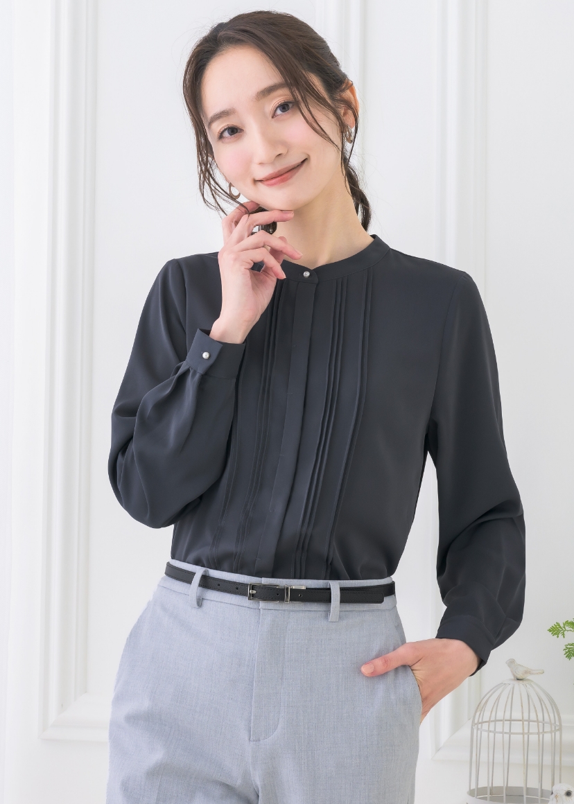 ブラウス レディース おしゃれ オフィス トップス 長袖 透けにくい 