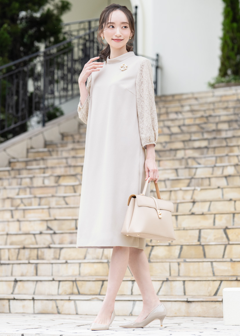 ワンピース マタニティ 授乳口付 ロング ストレッチ 卒業式 入学