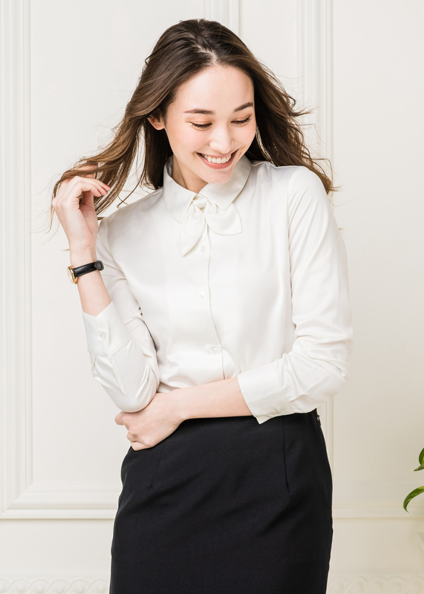 ELENA（エレナ） シャツ ブラウス レディース 事務服 半袖 八分袖 長袖
